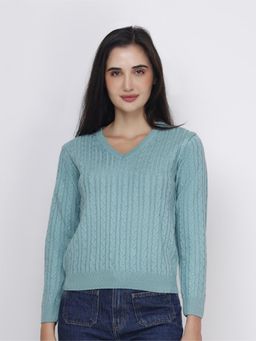 JOE Hazel - Aqua Colour Women Parisian Cable Sweater