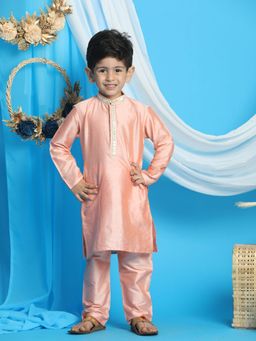 Vastramay - Boys Pink Kurta & Pyjama (Set of 2)