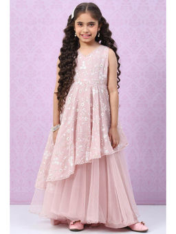 Biba - Onion Pink Art Silk Flared Gown