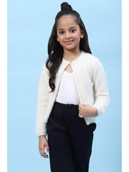 Biba - Cream Nylon Front Open Cardigan