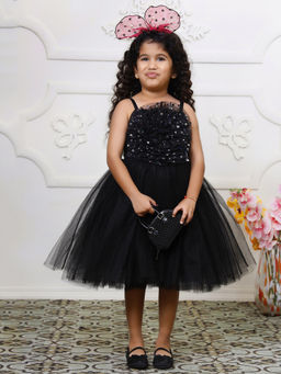 Toy Balloon Kids - Black Hi Low Girls Party Wear Dress