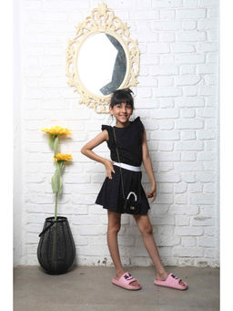 ZIP ZAP ZOOP - Black Sleeveless Embellished Cotton Co-Ord (Set of 2)