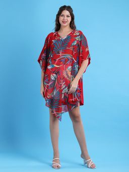 Qurvii - Women Red Printed Mini Dress
