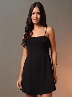 Trend Arrest - Women Black Solid Mini Dress