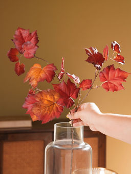 Pure Home + Living - Dark Red Grape Leaf Artificial Stem Single