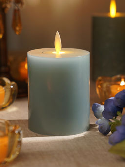 Pure Home + Living - Blue LED Flickering Flame Wax Candle
