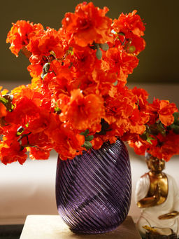 Pure Home + Living - Purple Swirl Textured Glass Vase