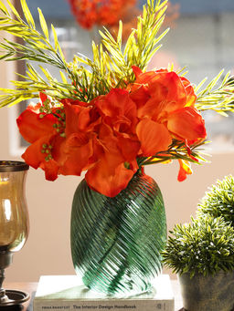 Pure Home + Living - Green Swirl Textured Glass Vase