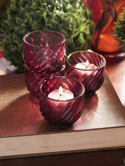 Pure Home + Living - Old Rose Swirl Cut Tealight Holders (Pack of 4)