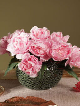 Pure Home + Living - Dark Green Lattice Ceramic Vase