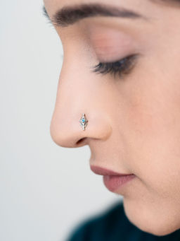 Shaya by CaratLane - 925 Silver Shaya by CaratLane Antique Vasuh Vent Nose Pin in
