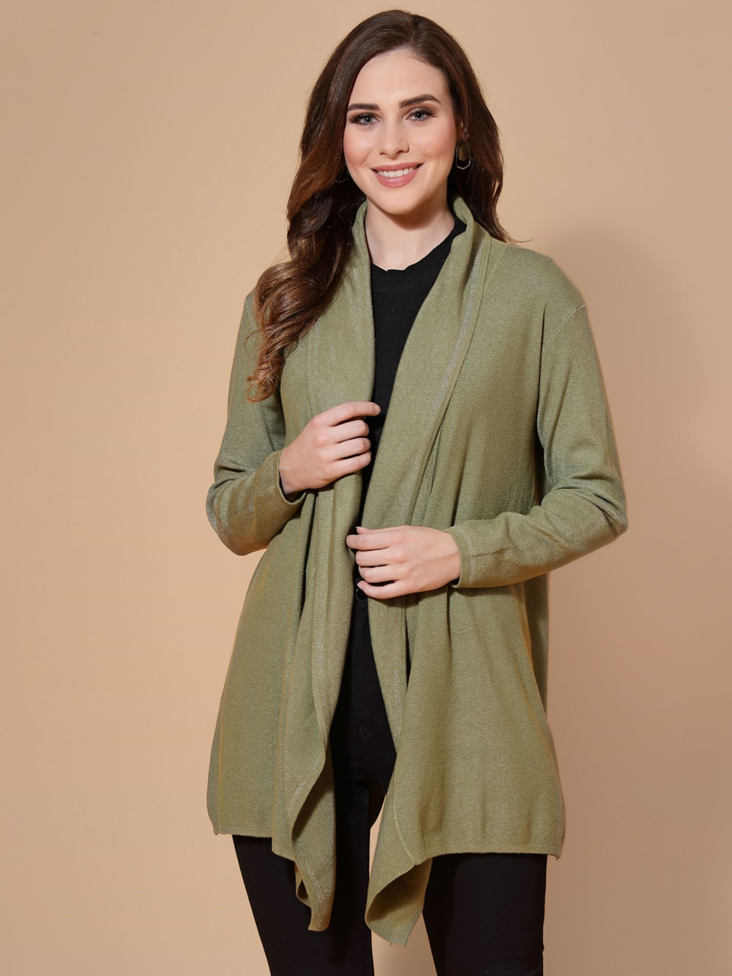 shrug with shawl lapel