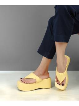 DENILL - Women Yellow Synthetic Heels