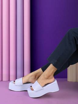 DENILL - Purple Synthetic Leather Heels