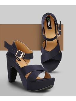 DENILL - Blue Satin Heels