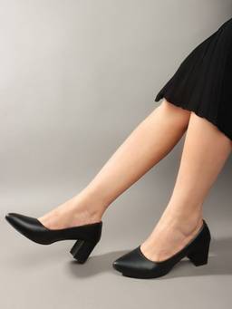DENILL - Black Synthetic Leather Heels