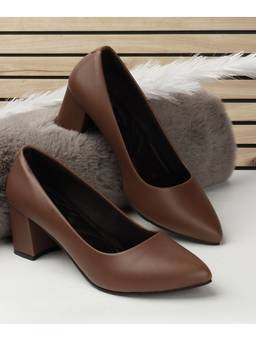 DENILL - Brown Synthetic Leather Heels
