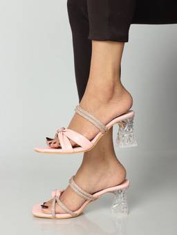 DENILL - Women Pink Synthetic Leather Heels