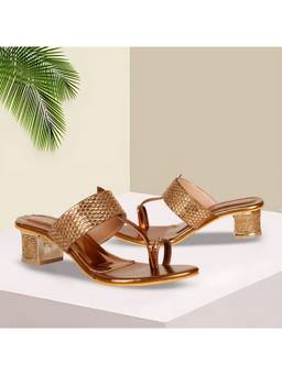 DENILL - Copper Synthetic Leather Heels
