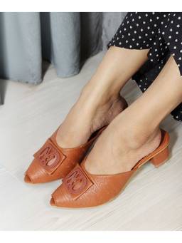DENILL - Tan Synthetic Leather Heels