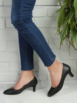 DENILL - Black Synthetic Leather Heels