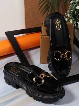 DENILL - Black Synthetic Leather Heels
