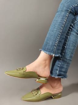 DENILL - Green Synthetic Heels