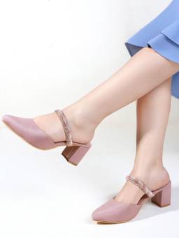 DENILL - Pink Synthetic Leather Heels for Women