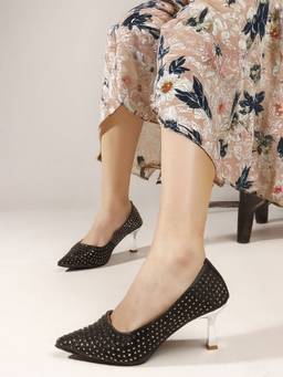 DENILL - Black Synthetic Leather Heels for Women