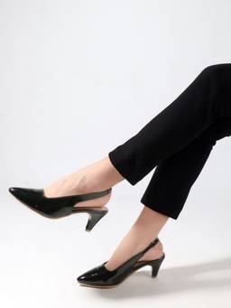 DENILL - Black Synthetic Leather Heels
