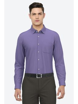 Peter England - Men Purple Full Sleeves Formal Shirt