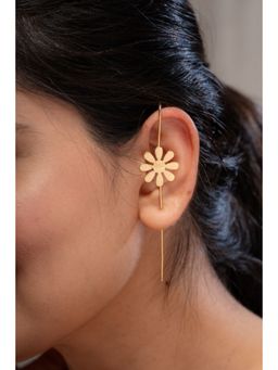 AARSEE OFFICIAL - Anti-Tarnish 22Kt Gold-Plated Blossom Needle Earcuff-Single