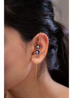 AARSEE OFFICIAL - Anti-Tarnish 22Kt Gold-Plated Evil Eye Needle Earrings