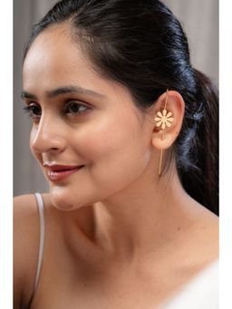 AARSEE OFFICIAL - Anti-Tarnish 22Kt Gold-Plated Blossom Needle Earrings