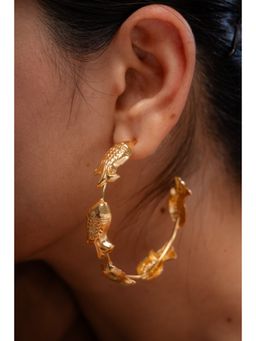 AARSEE OFFICIAL - Anti-Tarnish 22Kt Gold-Plated Pisces Hoops