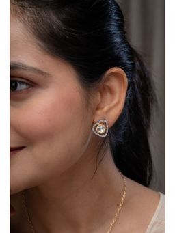 AARSEE OFFICIAL - Silver Triangle Polki Studs