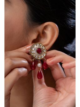 AARSEE OFFICIAL - Red Ruby Shine Studded Earrings