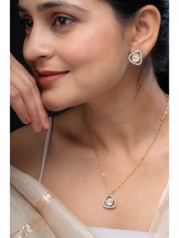 AARSEE OFFICIAL - Triangle Polki Pendant Set