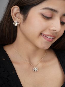 AARSEE OFFICIAL - Round Polki Pendant Set