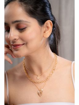AARSEE OFFICIAL - Anti-Tarnish 22Kt Gold-Plated Florawing Stackable Necklace