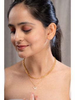 AARSEE OFFICIAL - Anti-Tarnish 22Kt Gold-Plated Butterfly Stackable Necklace