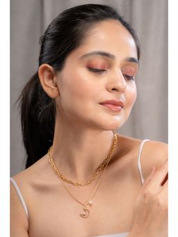 AARSEE OFFICIAL - Anti-Tarnish 22Kt Gold-Plated Moonstar Stackable Necklace