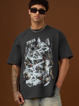 The Souled Store - Official Thar Mini Map Men Oversized T-Shirt