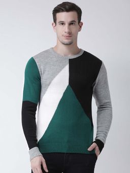 Club York - Men Multicolor Colourblocked Sweater