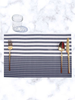 OBSESSIONS - Set of 6 Heat Resistant PVC Solid Placemat, Blue