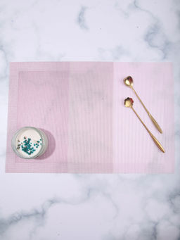 OBSESSIONS - Set of 6 Heat Resistant PVC Solid Placemat, Blush