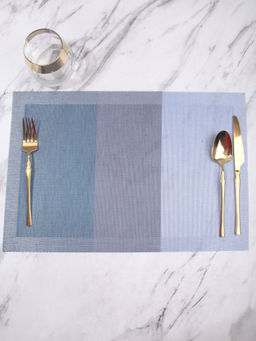 OBSESSIONS - Set of 6 Heat Resistant PVC Solid Placemat, Aqua