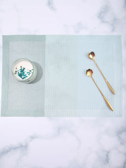 OBSESSIONS - Set of 6 Heat Resistant PVC Solid Placemat, Blue