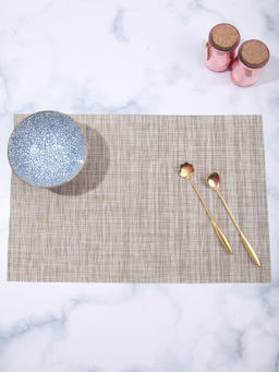 OBSESSIONS - Set of 6 Heat Resistant PVC Solid Placemat, Grey