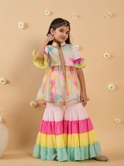 PSPeaches - Multi-Color Printed Kurta and Sharara (Set of 2)